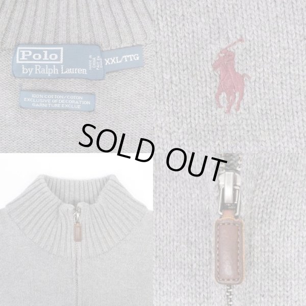 画像3: 90's Polo Ralph Lauren ハーフジップ コットンニット (3)