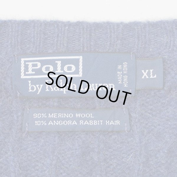 画像2: 90's Polo Ralph Lauren ケーブル編み ウールニット (2)
