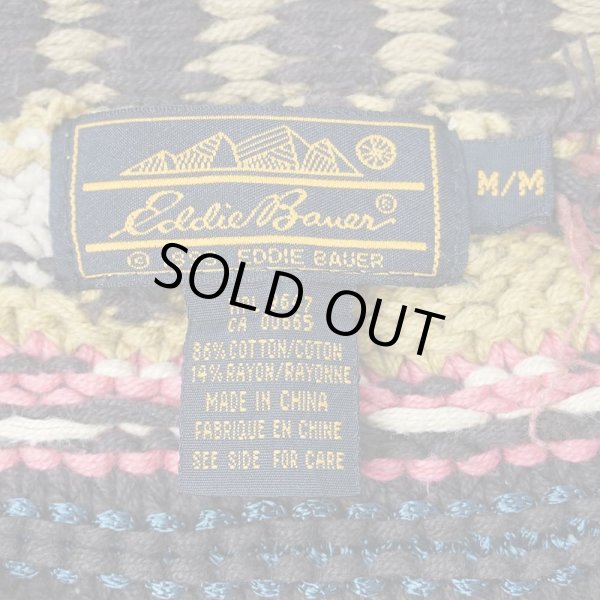 画像2: 90's Eddie Bauer 総柄 コットンニット (2)