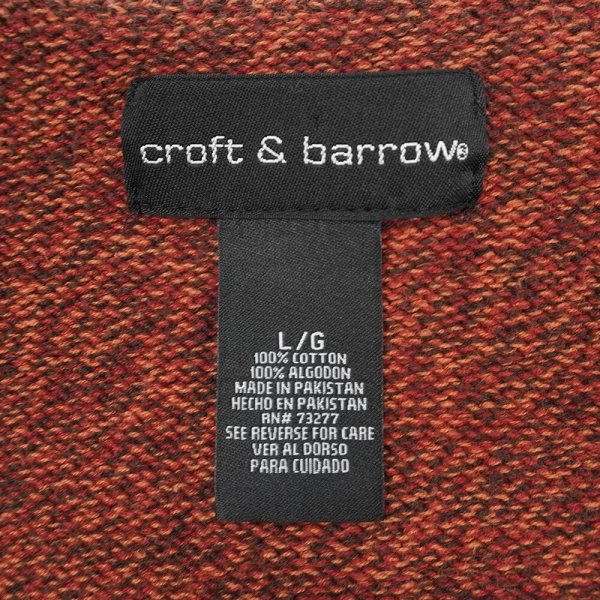 画像2: 00's croft & barrow コットンニット "ORANGE & BROWN MIX" (2)