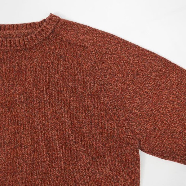 画像3: 00's croft & barrow コットンニット "ORANGE & BROWN MIX" (3)