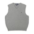 画像1: 90's Polo Ralph Lauren Vネック コットンニットベスト "GRAY" (1)