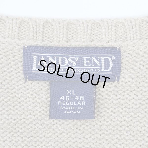 画像2: 00's LANDS' END Vネック コットンニットベスト (2)