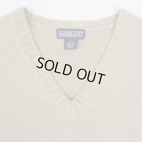 画像3: 00's LANDS' END Vネック コットンニットベスト (3)