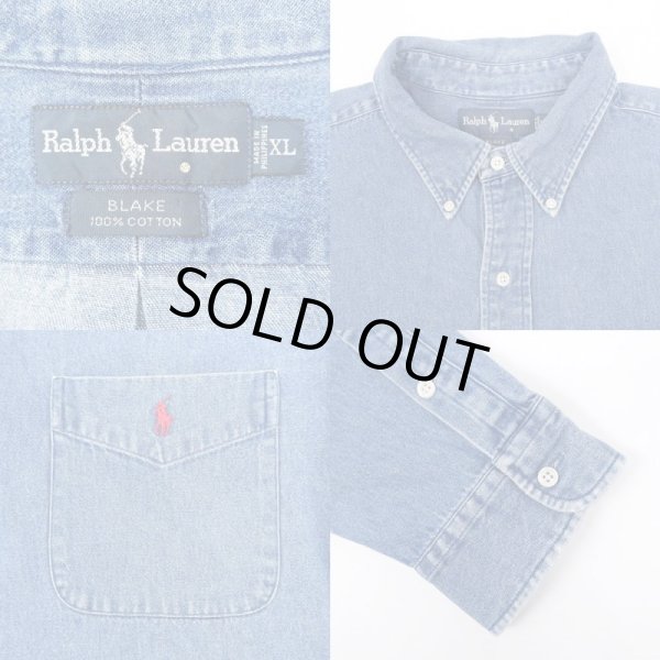 画像3: 90's Polo Ralph Lauren デニムボタンダウンシャツ (3)