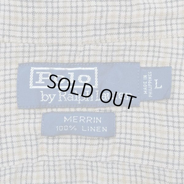 画像2: 90's Polo Ralph Lauren レギュラーカラー リネンシャツ "MERRIN" (2)