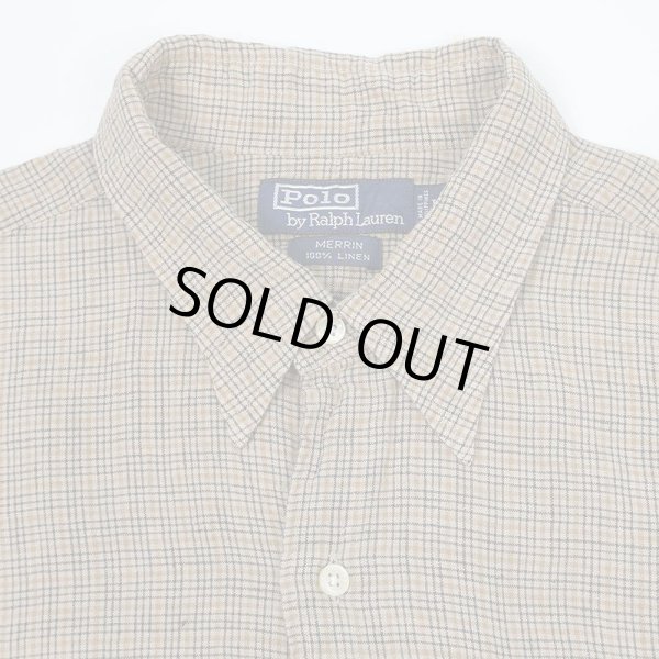 画像3: 90's Polo Ralph Lauren レギュラーカラー リネンシャツ "MERRIN" (3)