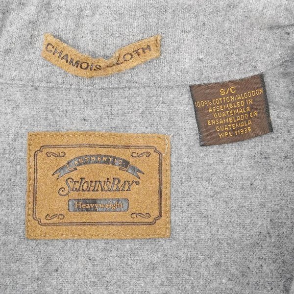 画像2: Late 90's ST JOHN'S BAY シャモアクロス ワークシャツ "GRAY" (2)