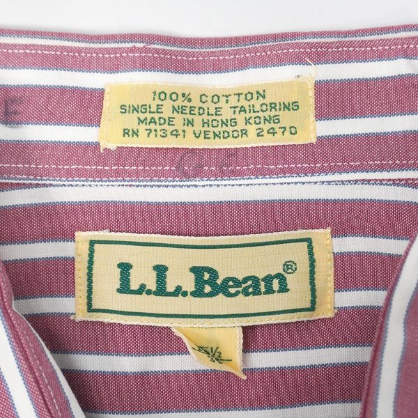 画像2: 90's L.L.Bean マルチストライプ柄 ボタンダウンシャツ "DEADSTOCK" (2)
