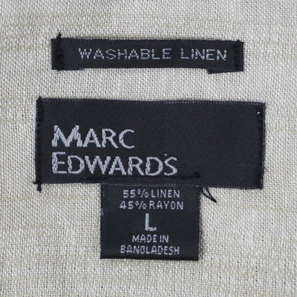 画像2: 00's MARC EDWARDS S/S リネンシャツ "DEADSTOCK" (2)