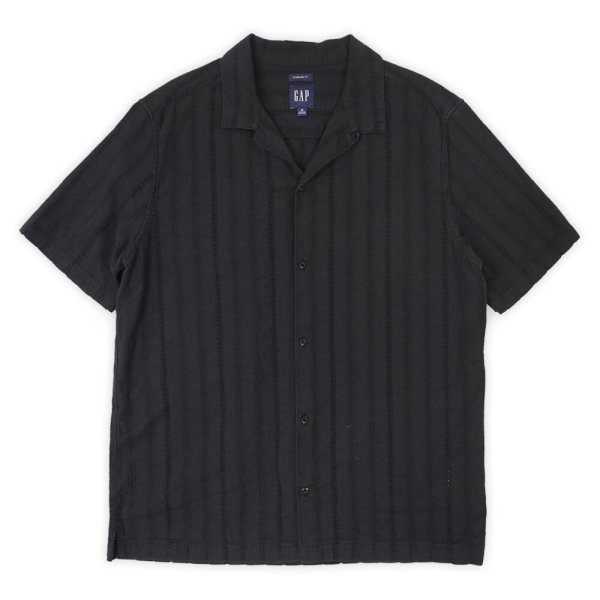 画像1: 00's GAP S/S オープンカラーシャツ "BLACK" (1)