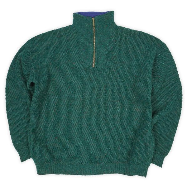 画像1: 90's ALPS ハーフジップ ウールニット "MADE IN USA" (1)