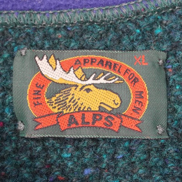 画像2: 90's ALPS ハーフジップ ウールニット "MADE IN USA" (2)