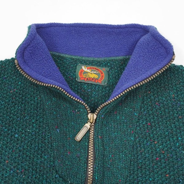 画像3: 90's ALPS ハーフジップ ウールニット "MADE IN USA" (3)