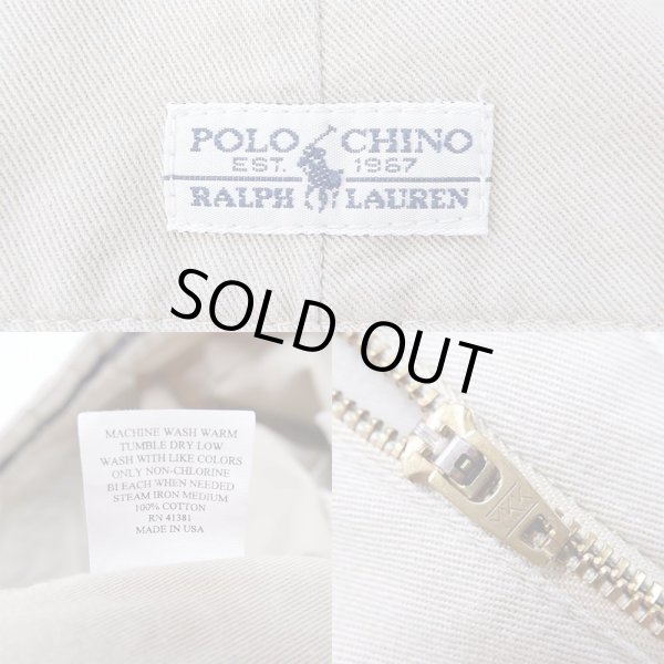 画像3: 90's Polo Ralph Lauren 2タック チノトラウザー "POLO CHINO / MADE IN USA" (3)