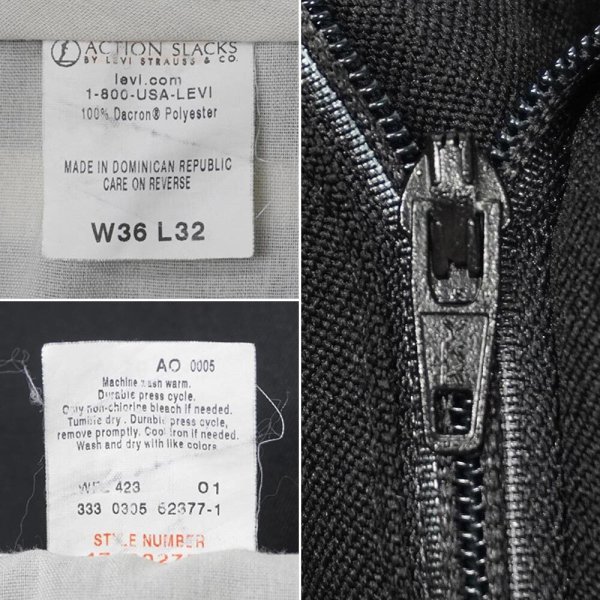 画像4: 00's Levi's アクションスラックス "BLACK / W36 L32" (4)