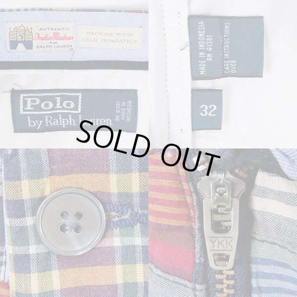 画像3: 00's Polo Ralph Lauren マドラスチェック柄 パッチワークショーツ "DEADSTOCK" (3)