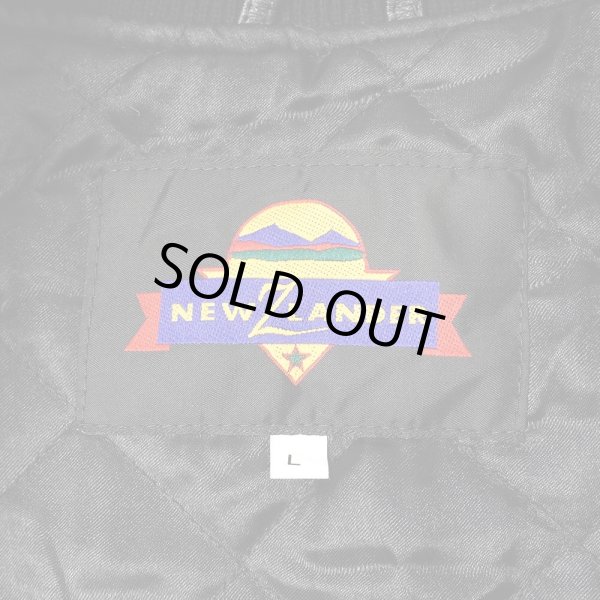 画像2: 90-00's NEW ZLANDER レザー切り替え スタジャン "DEADSTOCK / ALL BLACK" (2)