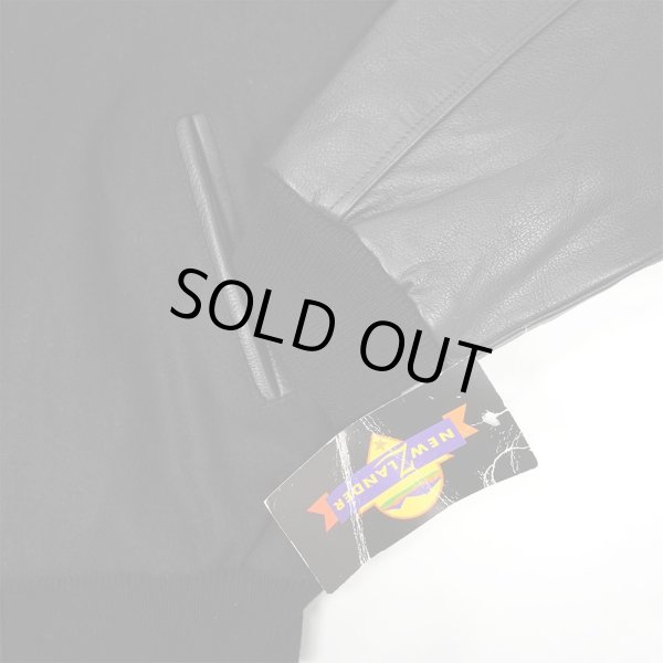 画像3: 90-00's NEW ZLANDER レザー切り替え スタジャン "DEADSTOCK / ALL BLACK" (3)