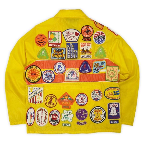 画像2: 70's LAEGUE OF AMERICAN WHEELMEN ナイロンジャケット "Full Patch Custom" (2)