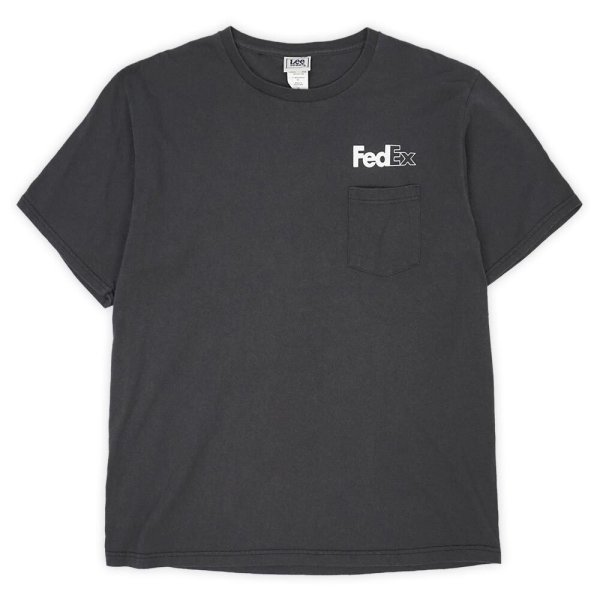 画像1: 00's FedEX ポケットTシャツ “FADE BLACK” (1)
