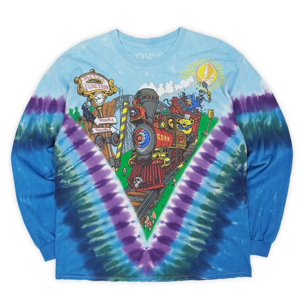 画像1: 00's Greateful Dead タイダイ染め L/S プリントTシャツ "Liquid Blue body" (1)