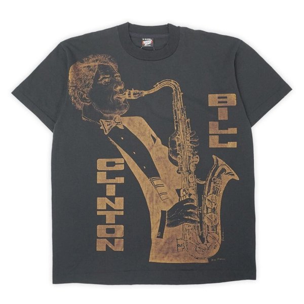 画像1: 90's BILL CLINTON プリントTシャツ "MADE IN USA" (1)