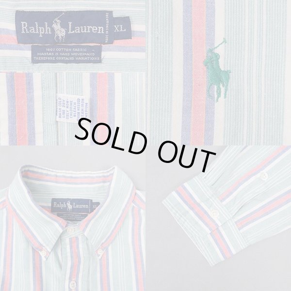 画像3: 90's Polo Ralph Lauren マルチストライプ柄 ボタンダウンシャツ (3)