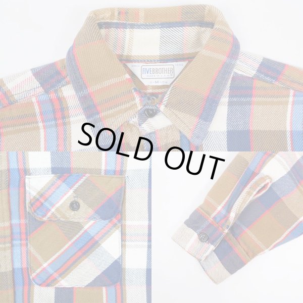 画像4: 80's FIVE BROTHER ヘビーネルシャツ "MADE IN USA" (4)