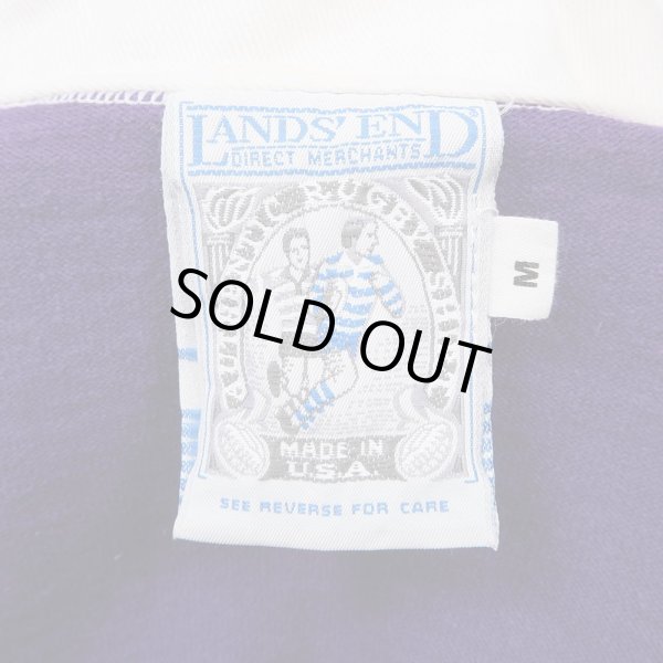 画像2: 90's LANDS' END 太ボーダー柄 ラガーシャツ "MADE IN USA" (2)