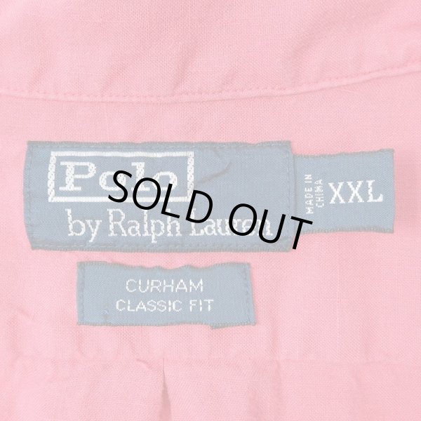 画像2: 90's Polo Ralph Lauren オープンカラーシャツ "CURHAM / LINEN × COTTON" (2)