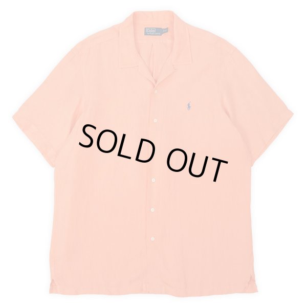 画像1: 00's Polo Ralph Lauren S/S オープンカラーシャツ "HBT織り / Linen×Silk" (1)