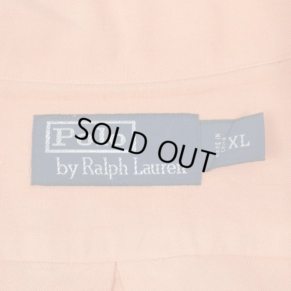 画像2: 00's Polo Ralph Lauren S/S オープンカラーシャツ "HBT織り / Linen×Silk" (2)