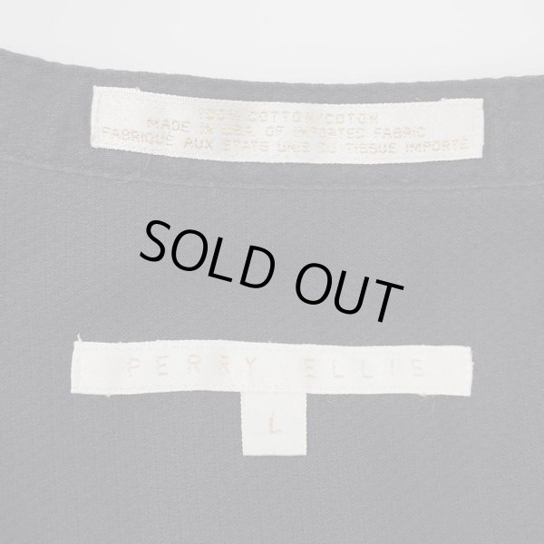 画像2: 90's PERRY ELLIS バンドカラーシャツ “BLACK” (2)