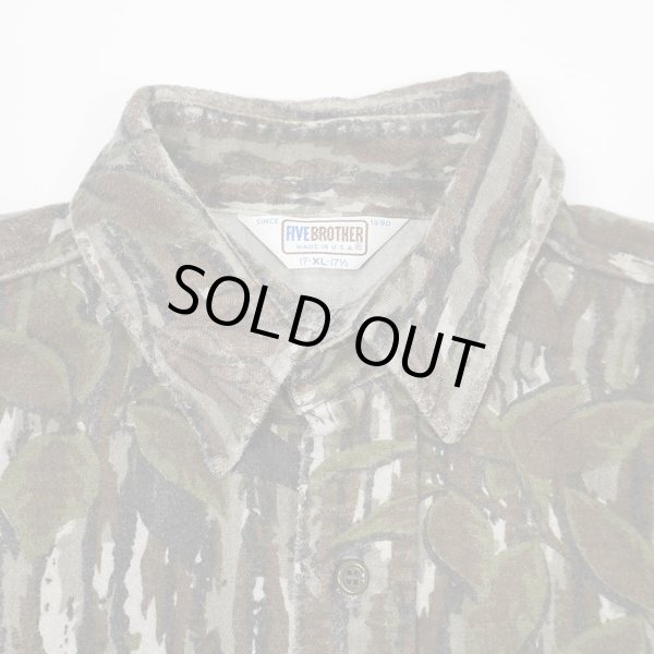 画像3: 80's FIVE BROTHER リアルツリーカモ柄 シャモアクロス ワークシャツ "MADE IN USA" (3)