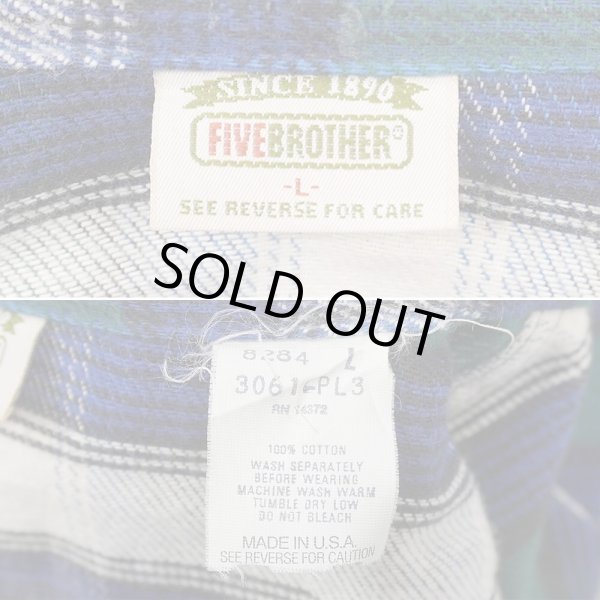 画像2: 90's FIVE BROTHER ヘビーネルシャツ "MADE IN USA" (2)