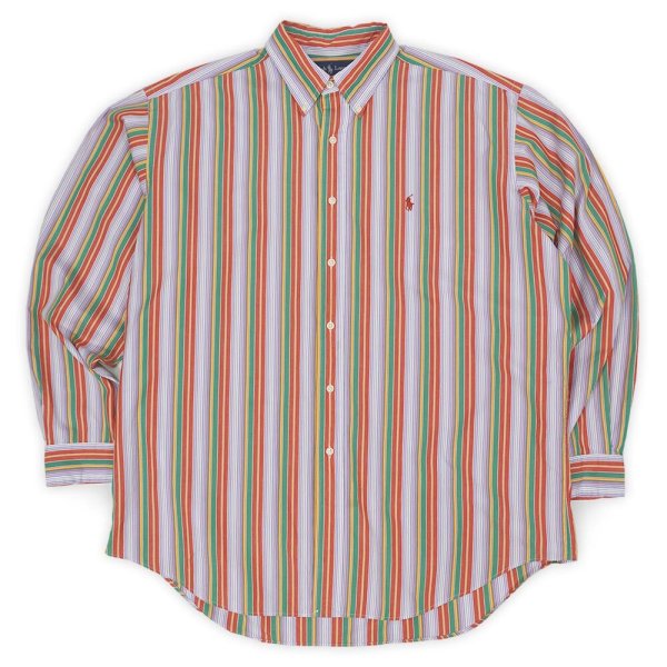 画像1: 90's Polo Ralph Lauren マルチストライプ柄 ボタンダウンシャツ "BLAKE" (1)