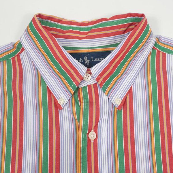 画像4: 90's Polo Ralph Lauren マルチストライプ柄 ボタンダウンシャツ "BLAKE" (4)
