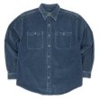 画像1: 90's THE TERRITORY AHEAD グリッドコーデュロイ ワークシャツ "NAVY" (1)