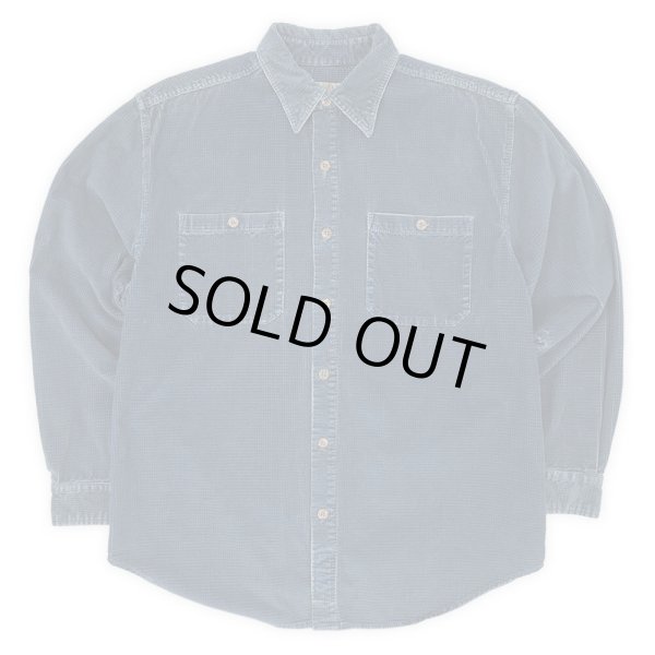 画像1: 90's THE TERRITORY AHEAD グリッドコーデュロイ ワークシャツ "NAVY" (1)