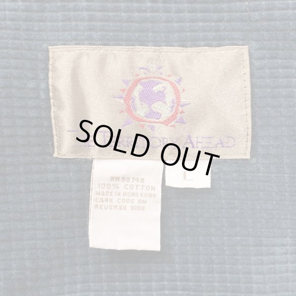 画像2: 90's THE TERRITORY AHEAD グリッドコーデュロイ ワークシャツ "NAVY" (2)