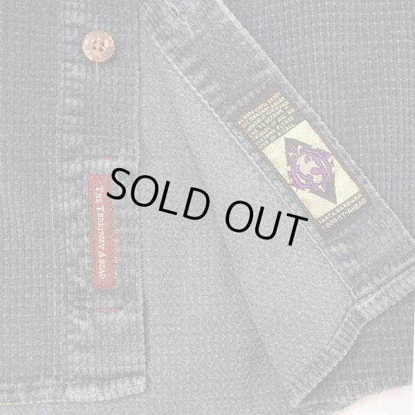 画像3: 90's THE TERRITORY AHEAD グリッドコーデュロイ ワークシャツ "NAVY" (3)