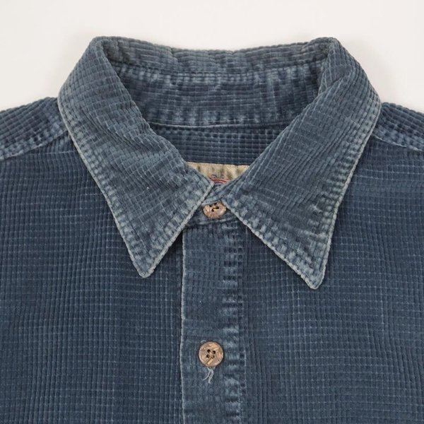 画像4: 90's THE TERRITORY AHEAD グリッドコーデュロイ ワークシャツ "NAVY" (4)