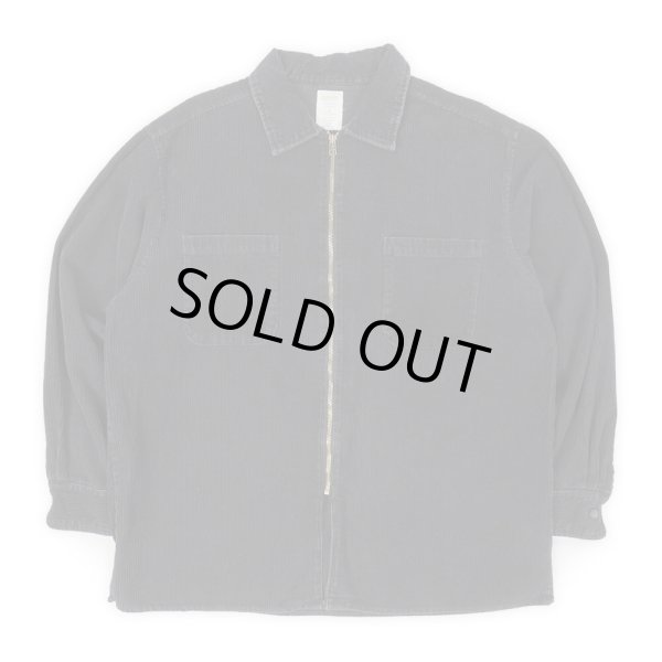 画像1: Early 00's OLD NAVY フルジップ 太畝コーデュロイシャツ “BLACK” (1)