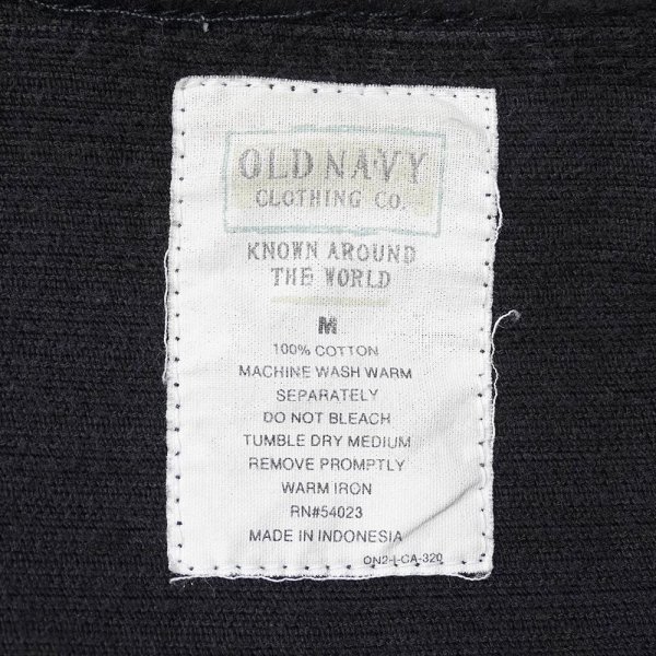 画像2: Early 00's OLD NAVY フルジップ 太畝コーデュロイシャツ “BLACK” (2)