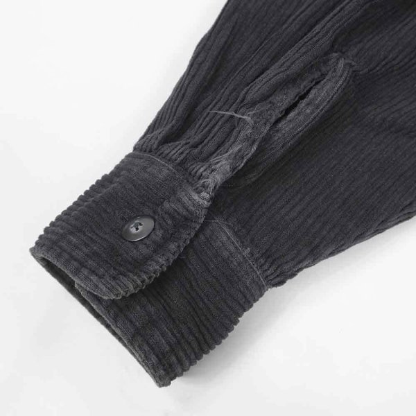 画像5: Early 00's OLD NAVY フルジップ 太畝コーデュロイシャツ “BLACK” (5)