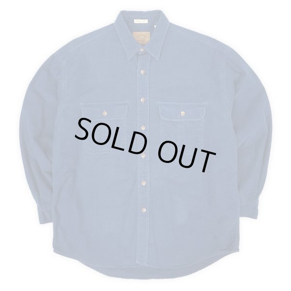 画像1: 90's ST JOHN'S BAY シャモアクロス ワークシャツ "NAVY" (1)