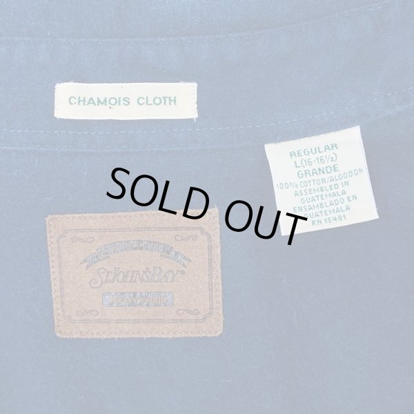 画像2: 90's ST JOHN'S BAY シャモアクロス ワークシャツ "NAVY" (2)