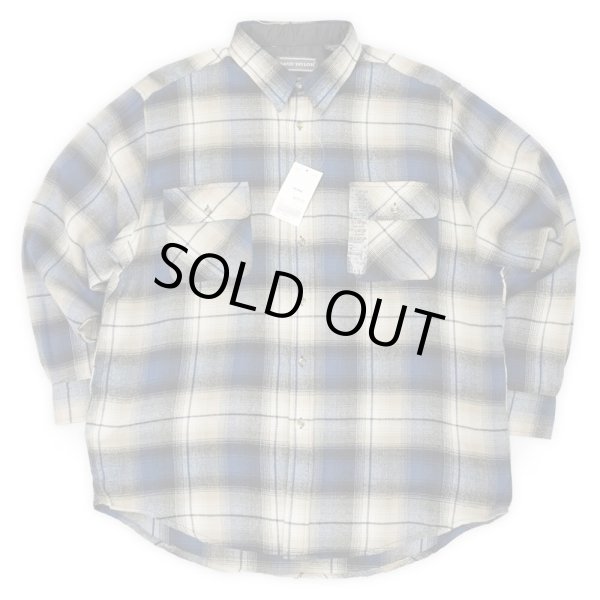 画像1: 90's DAVID TAYLOR アクリルフランネルシャツ "NAVY Ombre Plaid / DEADSTOCK" (1)