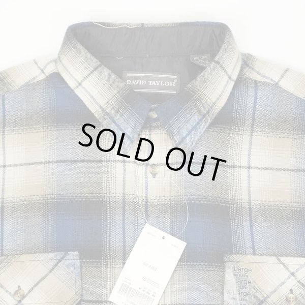 画像3: 90's DAVID TAYLOR アクリルフランネルシャツ "NAVY Ombre Plaid / DEADSTOCK" (3)